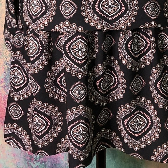 📌 Loft Retro Design A-Line Dress with Ruffle Hem and Long Sleeves - Picture 10 of 12